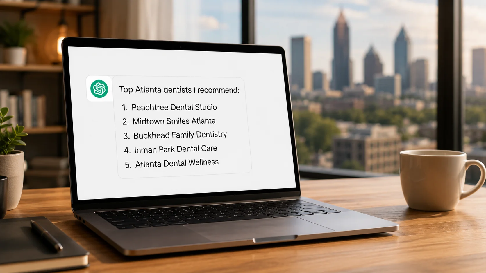Atlanta business showing up in ChatGPT and Google AI Overviews search results with citation links